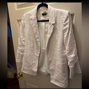 Alice + Olivia Linen Cream Blazer Size 8